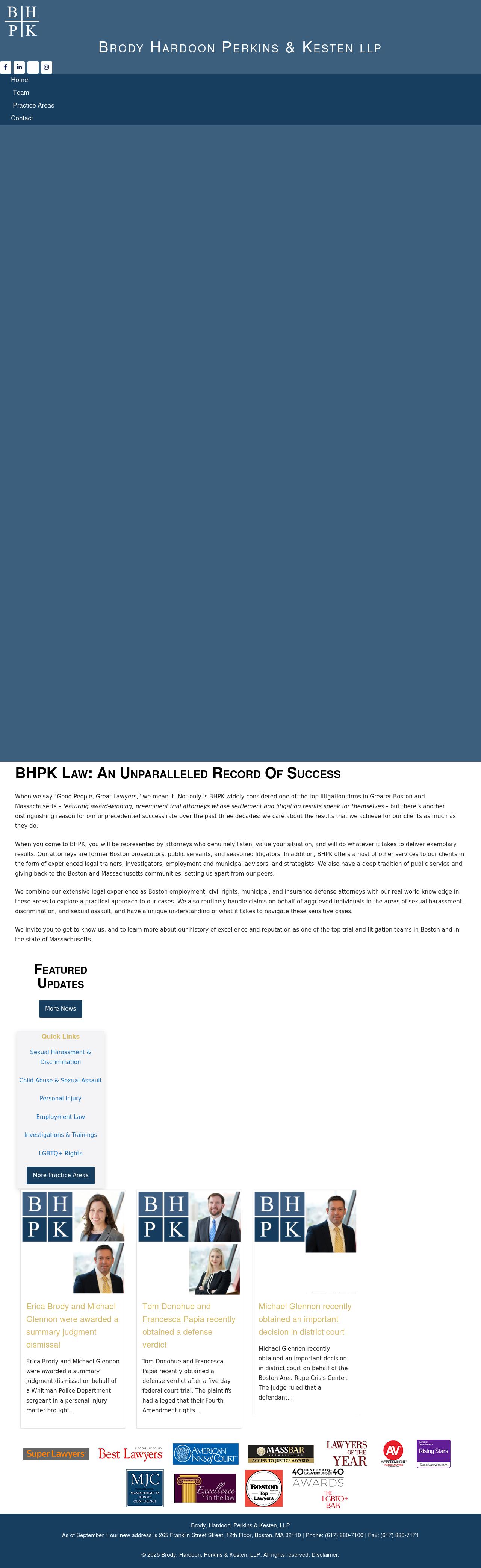 Brody Hardoon Perkins & Kesten, LLP - Boston MA Lawyers