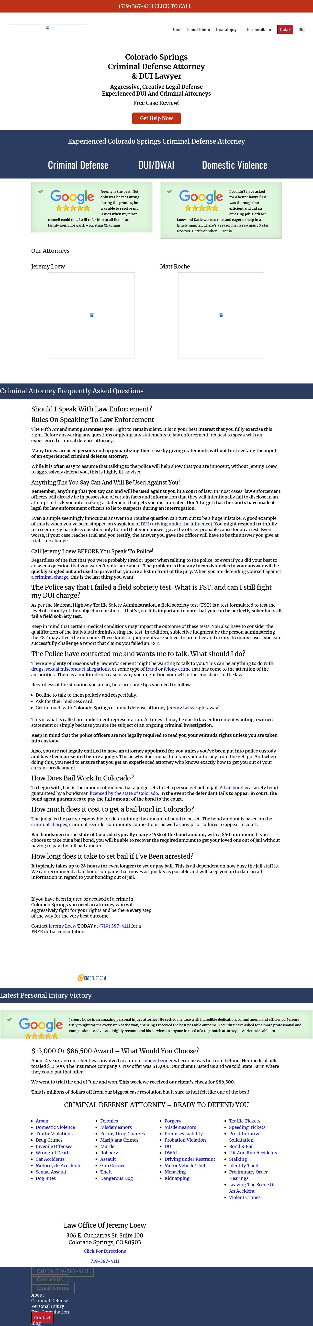 Law Office Of Jeremy Loew - Colorado Springs CO Lawyers