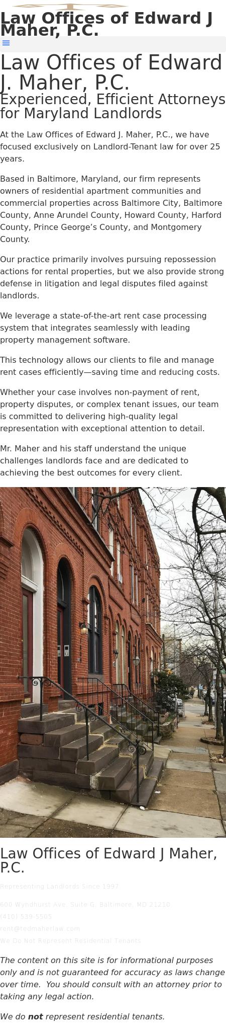 Law Offices of Edward J. Maher, P.C. - Laurel MD Lawyers