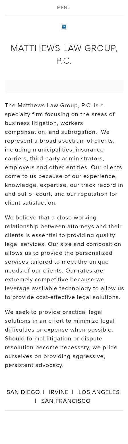 Matthews Law Group, P.C. - Los Angeles CA Lawyers