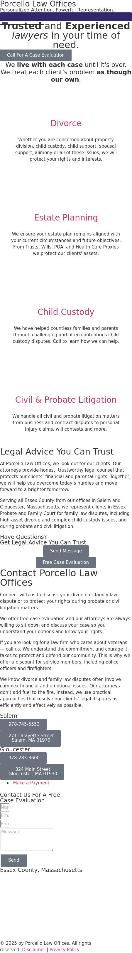 Porcello Law Offices - Salem MA Lawyers