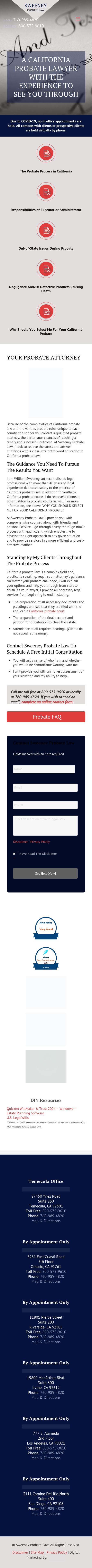 Sweeney Probate Law - Riverside CA Lawyers