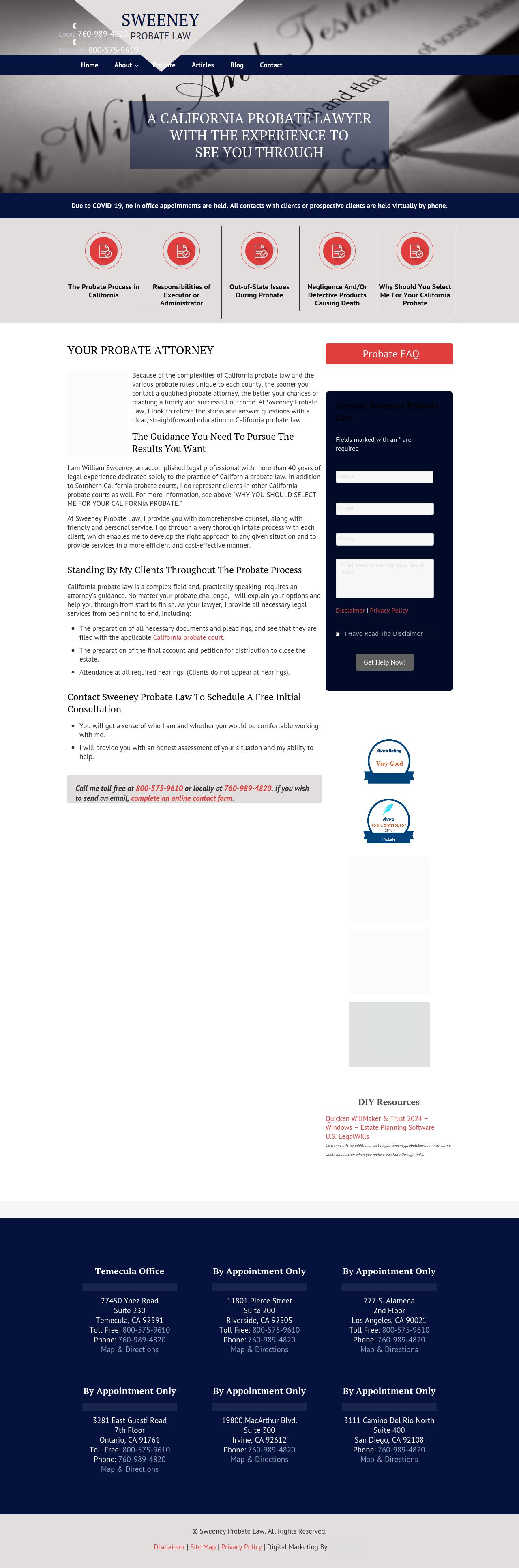 Sweeney Probate Law - Riverside CA Lawyers