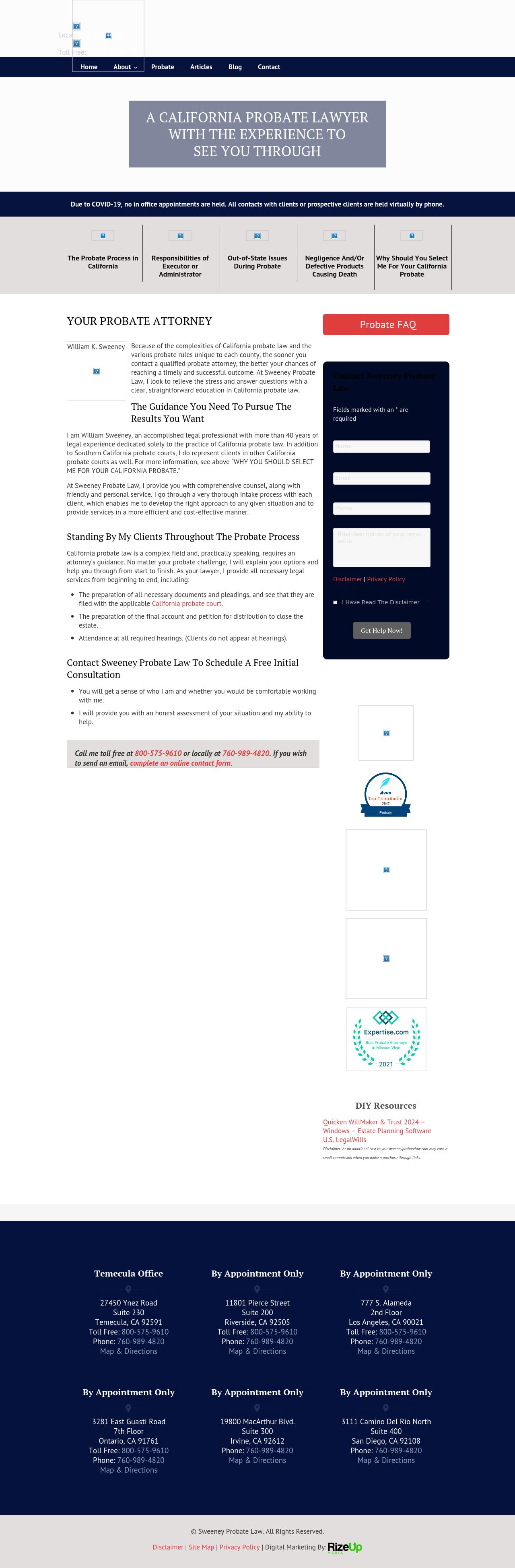 Sweeney Probate Law - Temecula CA Lawyers