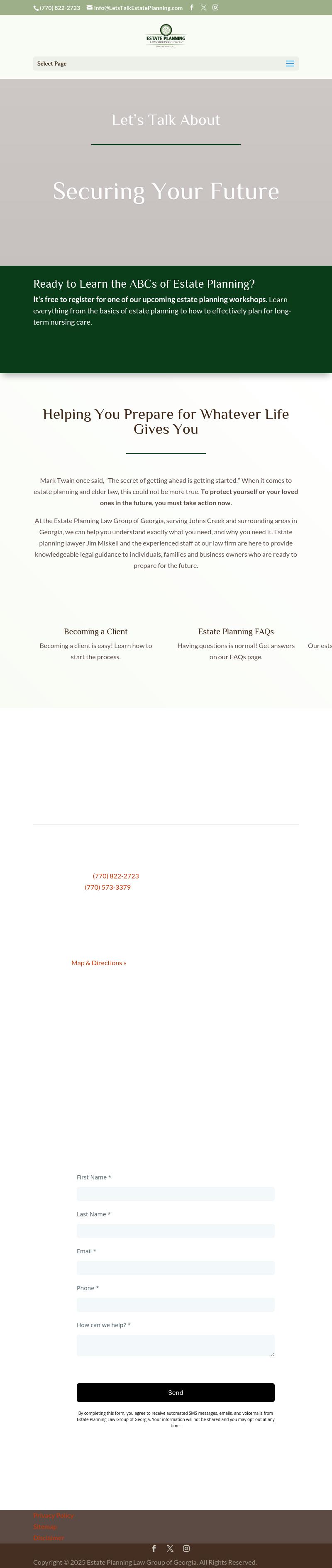 ESTATE PLANNING LAW GROUP OF GEORGIA, James M. Miskell P.C. - Lawrenceville GA Lawyers