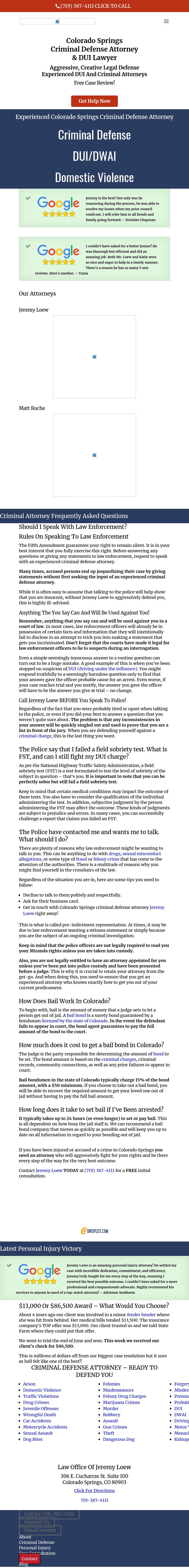 Law Office Of Jeremy Loew - Colorado Springs CO Lawyers