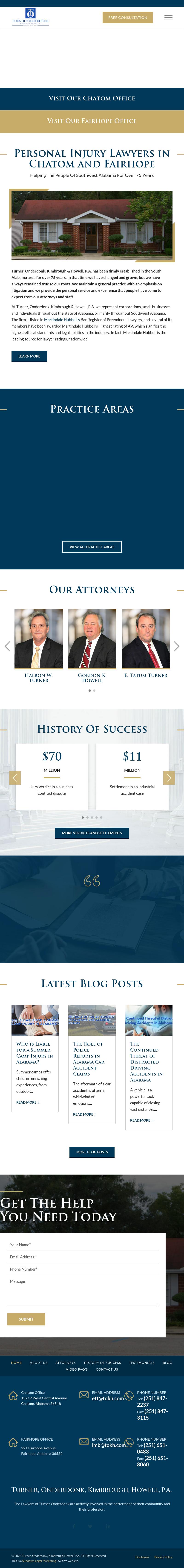 Turner, Onderdonk, Kimbrough, Howell, Huggins & Bradley, P.A. - Chatom AL Lawyers